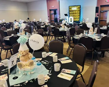 Digital flyer for Our Annual Comedy & Coffee + Cake